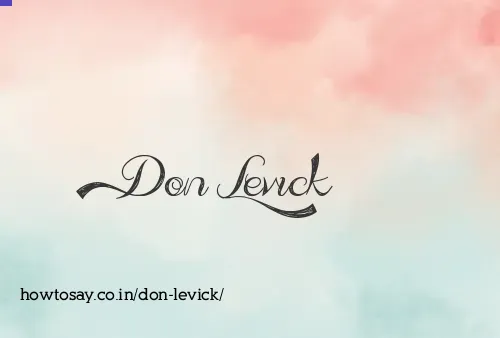 Don Levick