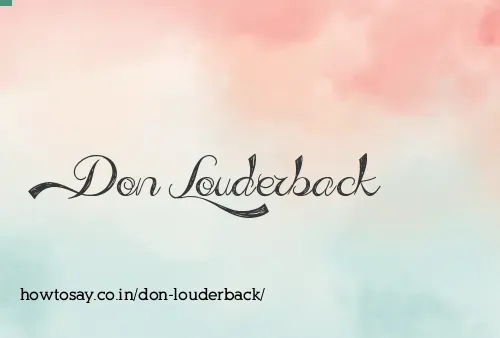 Don Louderback