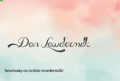 Don Lowdermilk
