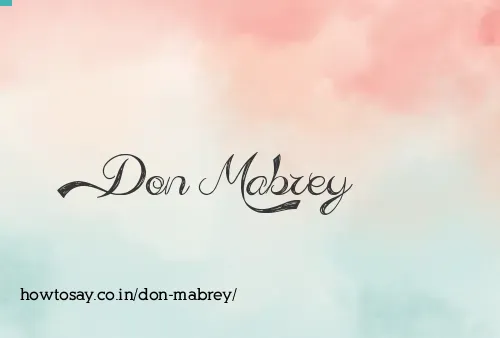 Don Mabrey
