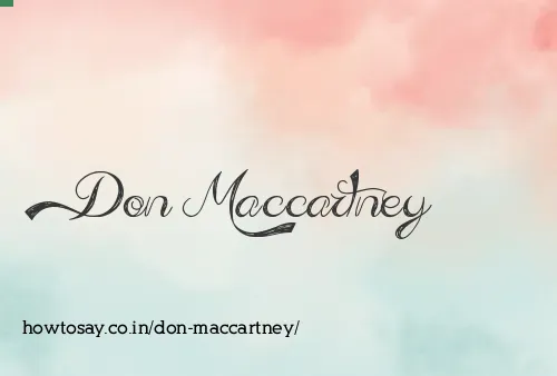 Don Maccartney