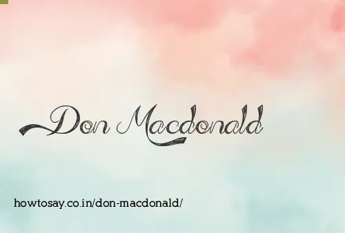 Don Macdonald