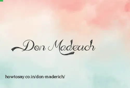 Don Maderich