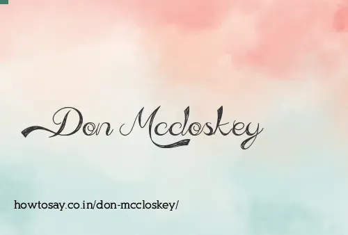 Don Mccloskey