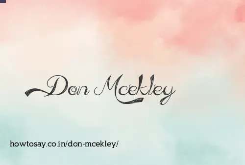 Don Mcekley