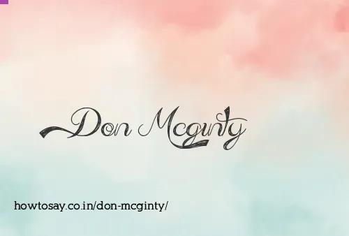 Don Mcginty