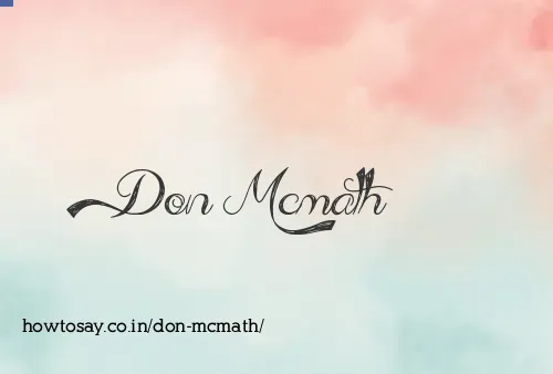 Don Mcmath