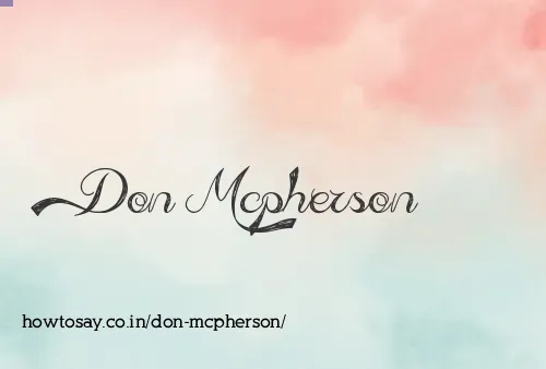 Don Mcpherson