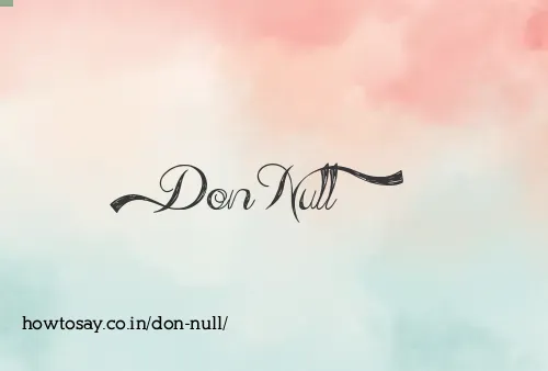 Don Null
