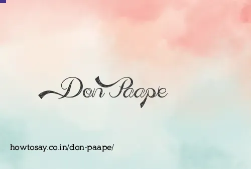 Don Paape