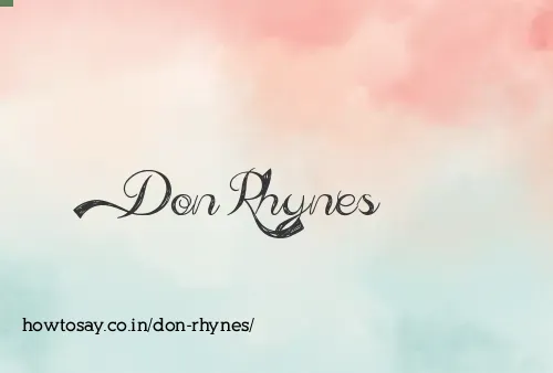 Don Rhynes