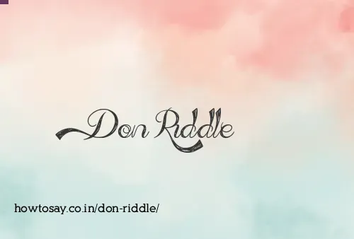 Don Riddle