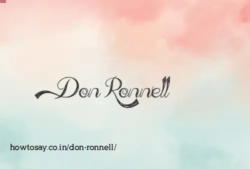 Don Ronnell