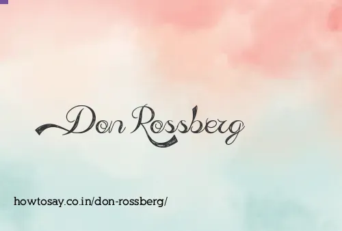 Don Rossberg