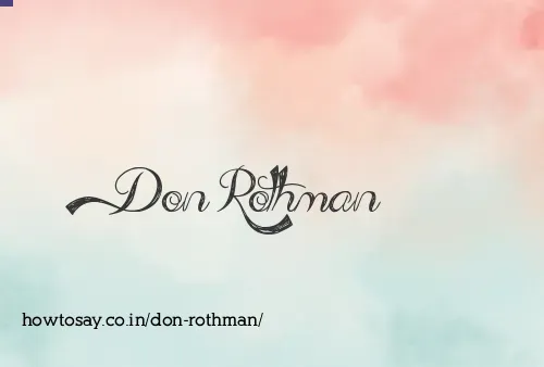 Don Rothman