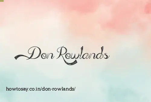 Don Rowlands