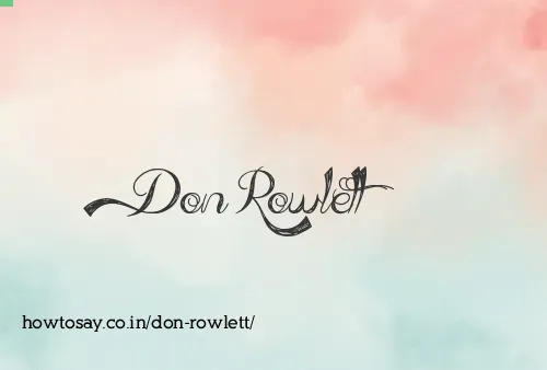 Don Rowlett