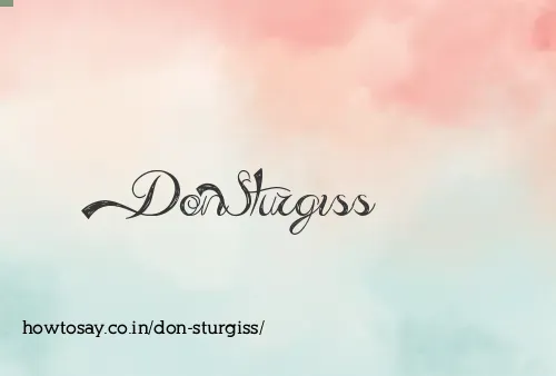 Don Sturgiss