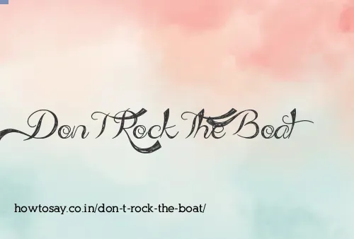 Don T Rock The Boat
