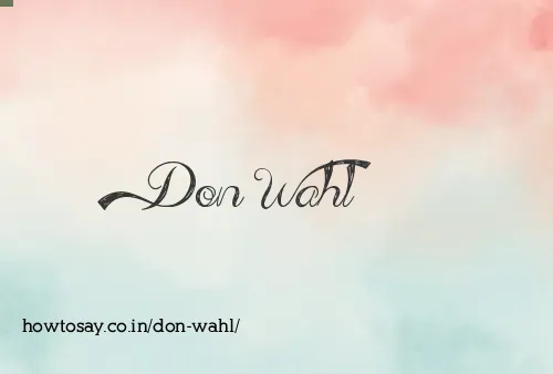 Don Wahl