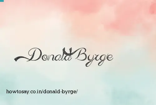 Donald Byrge