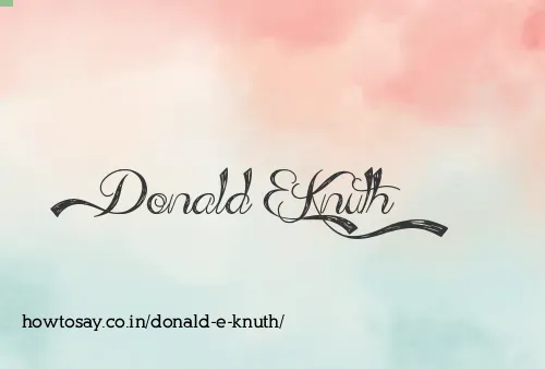 Donald E Knuth