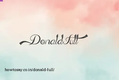 Donald Full