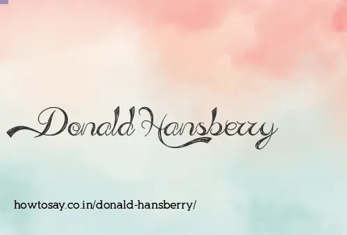 Donald Hansberry