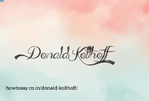 Donald Kolthoff