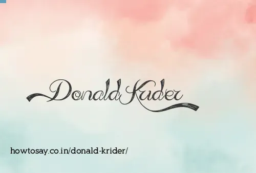 Donald Krider