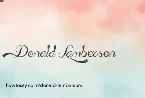 Donald Lamberson