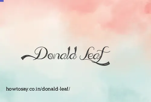Donald Leaf