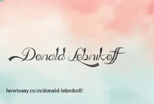 Donald Lebnikoff