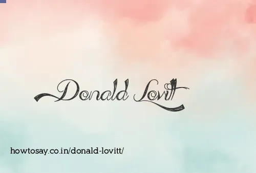 Donald Lovitt