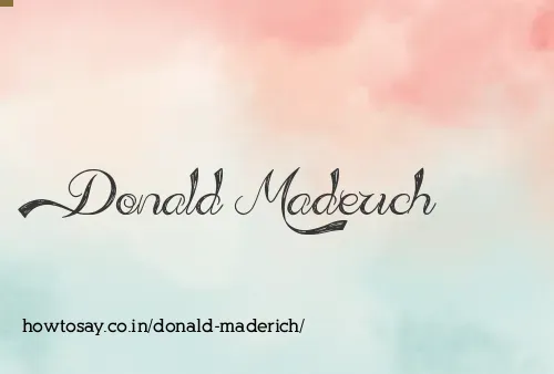Donald Maderich