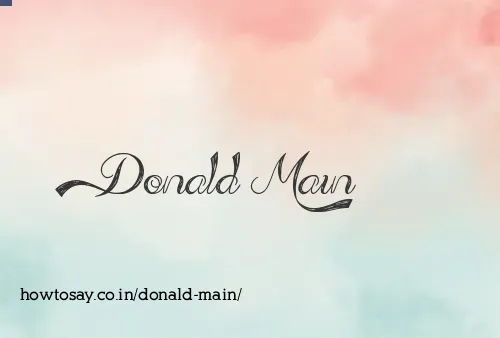 Donald Main