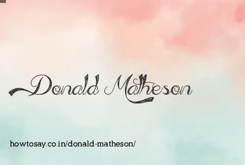 Donald Matheson