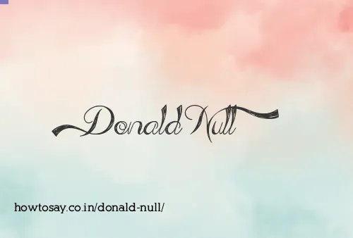 Donald Null
