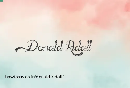 Donald Ridall