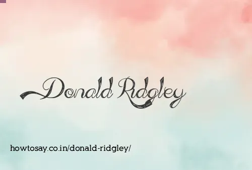 Donald Ridgley