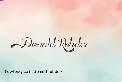 Donald Rohder