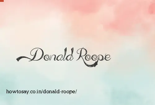 Donald Roope