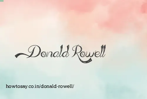 Donald Rowell