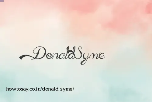 Donald Syme