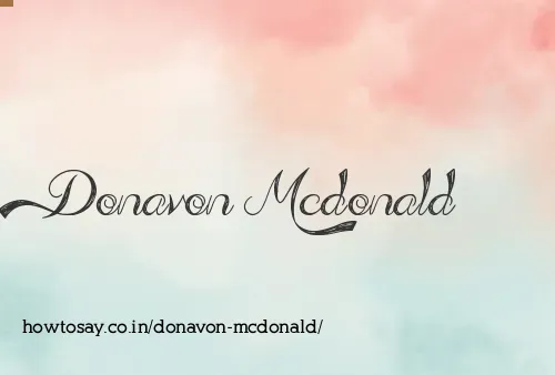 Donavon Mcdonald