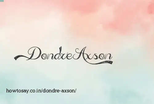 Dondre Axson