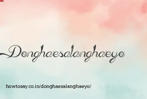 Donghaesalanghaeyo