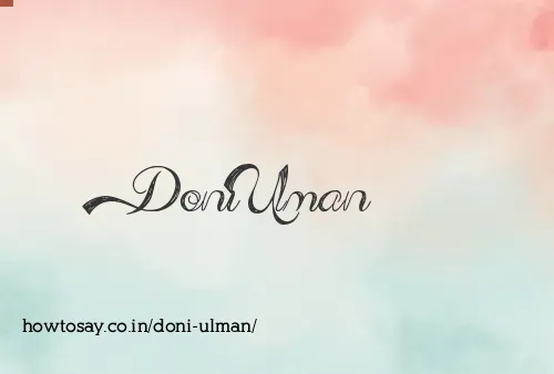 Doni Ulman