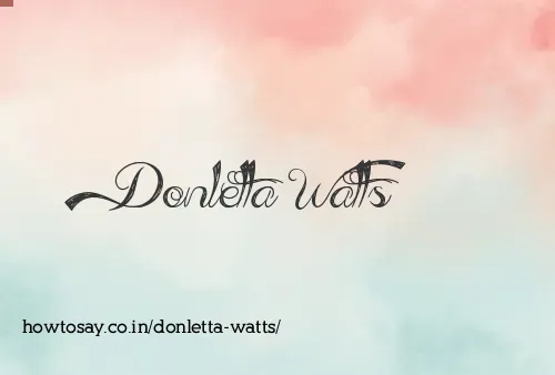 Donletta Watts