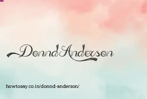 Donnd Anderson